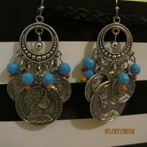one of a kind coin earrings
